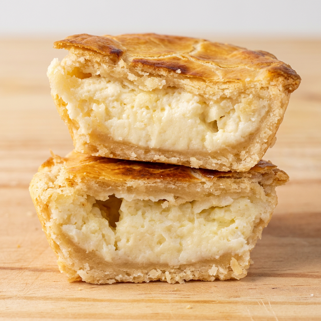 Uma empada deliciosa, que vai deixar o seu café ou lanche maravilhoso! Recheada com requeijão, muçarela e parmesão. Pesa aproximadamente 115g.