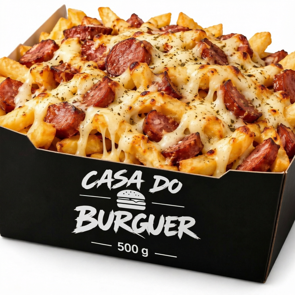 fritas 500g com queijo mussarela e calabresa