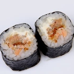 Enrolado de arroz japonês com pele de salmão grelhado 10 unidades