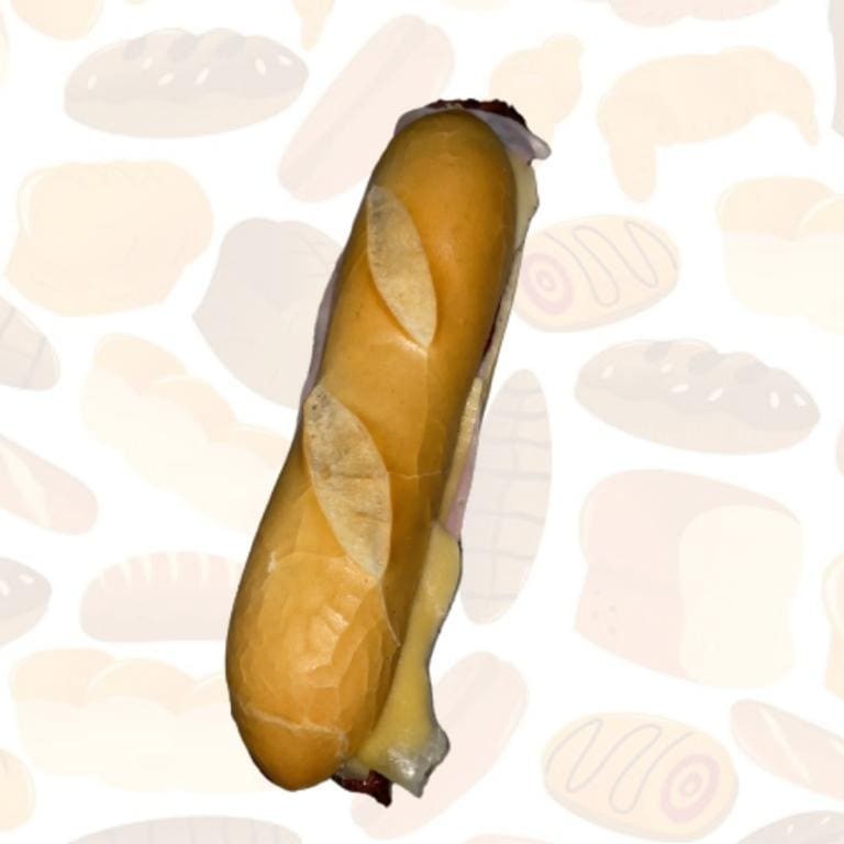 Pão com linguiça queijo e presunto