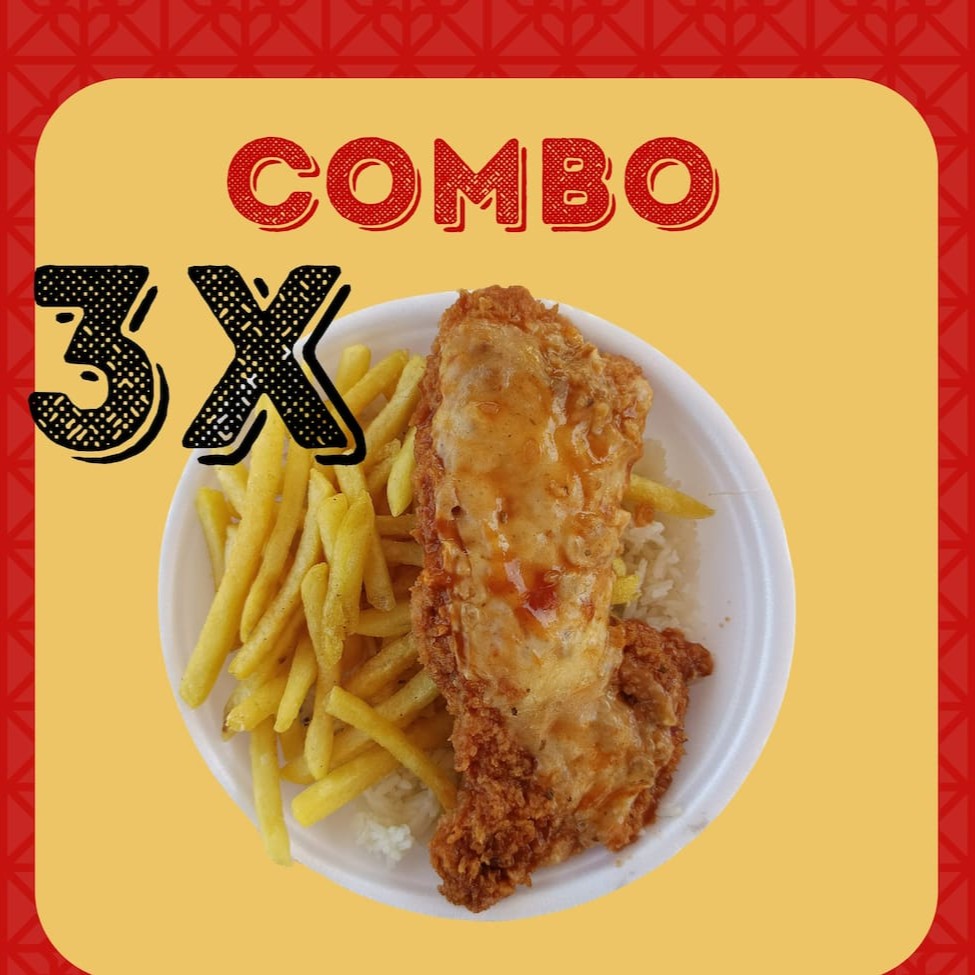 Todas reifeições acompanham arroz, feijão e farofa.