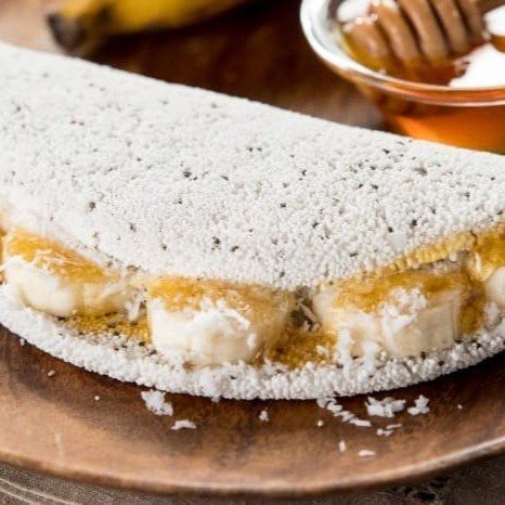Deliciosa Tapioca com recheio de Banana Com Coco