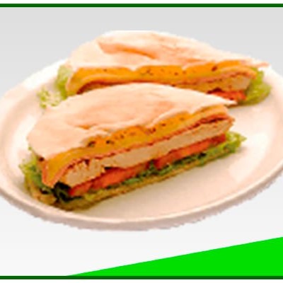 Alface, Lombo Canadense em fatias, Maionese, Muçarela, Pão Sírio, Tomate  (Imagem meramente ilustrativa)