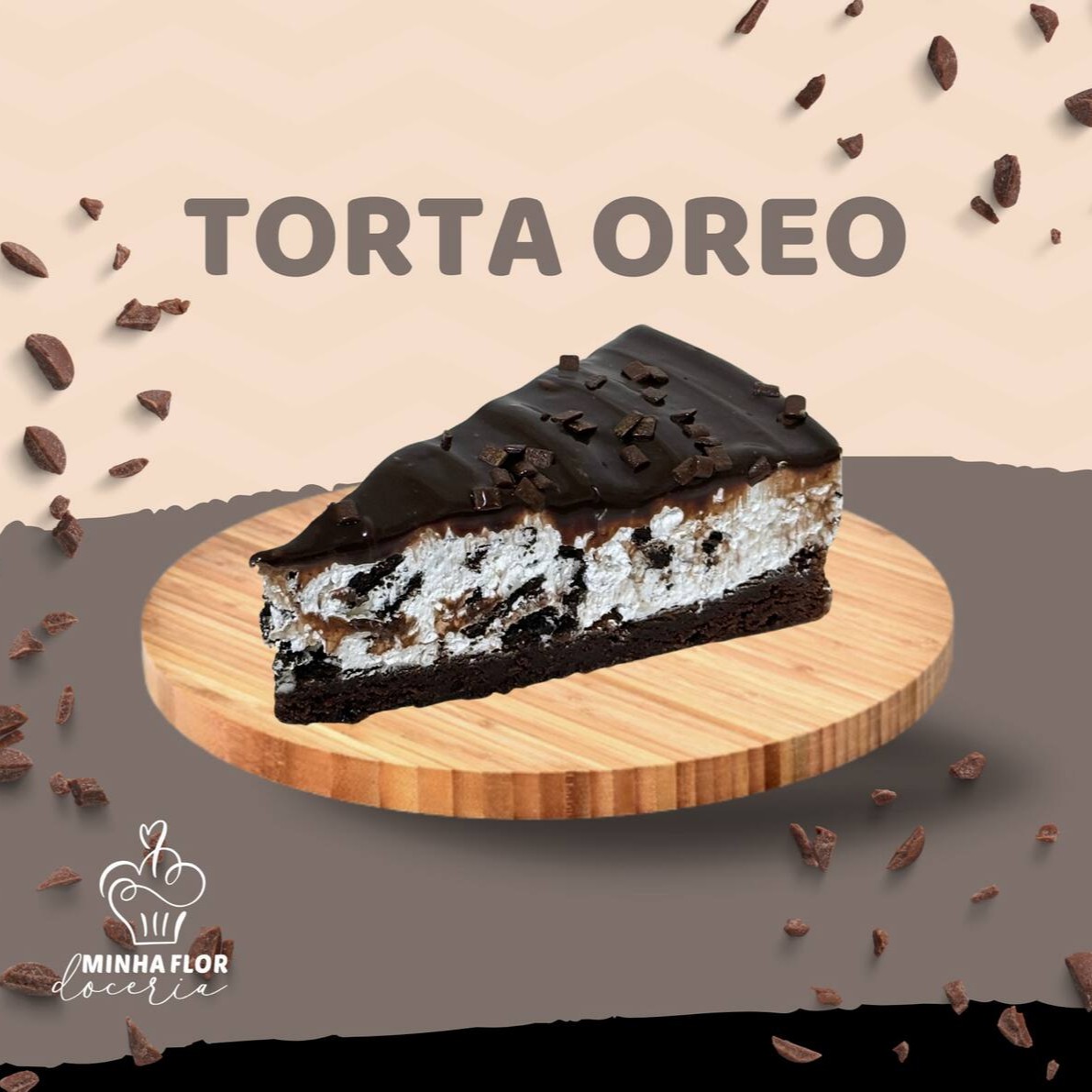 Uma sobremesa intensa do começo ao fim! Base de brownie molhadinho, recheio cremoso de Oreo e cobertura de chocolate meio amargo que derrete na boca. Irresistível, marcante e viciante como todo doce bom tem que ser. Um pedacinho e pronto: você entende por que ela some tão rápido!