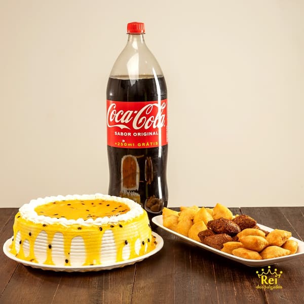 100 Salgadinhos | 1 Refrigerantes 2l | 1 Torta Pequena - Aro 20