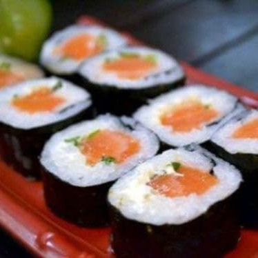 Alga arroz, salmao,creme cheese e cebolinha   -------------------Tags: promoção , promoções , ofertas , lanche , hamburguer, Sushi, super barato , pizza, cupom , desconto, Hot Filadelfia, Filadelfia, yakissoba