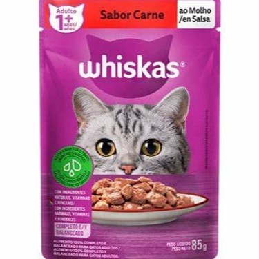 Ajuda a manter o trato urinário saudável  Alimento 100% completo e balanceado para gatos adultos Sabor carne ao molho