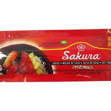 Sachê com 8ml de molho shoyu.