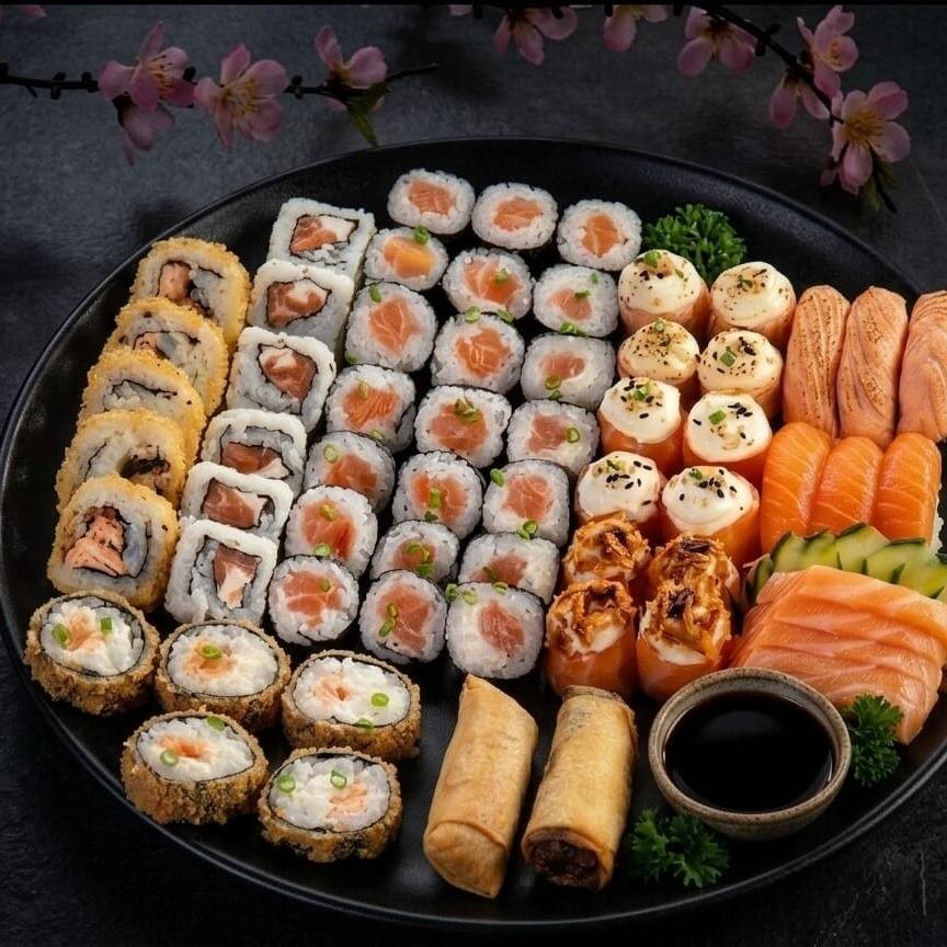 05 Uramaki Crocante 05 Uramaki Filadelfia 06 Filadelfia Salmao 06 Salmao Maki 06 Hot Filadelfia 3 Sushis Salmao Toast 03 Sushis Salmão 04 Joe Toast, 4 Poro, 4tradicional 02 Harumaki Doce Brinde