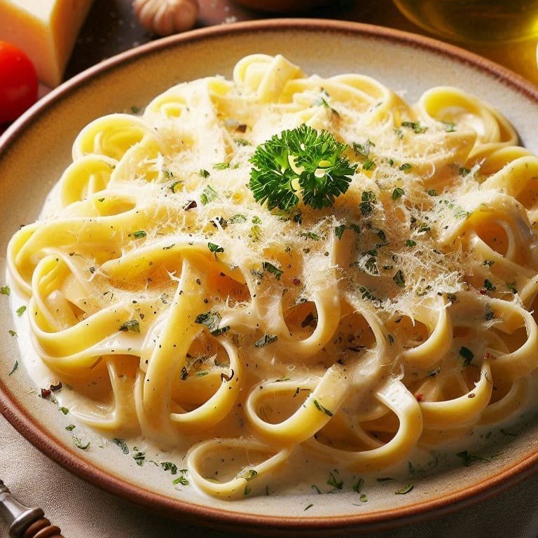 Fettuccine Alfredo (200g) Massa fettuccine envolvida em molho cremoso Alfredo, preparado com queijo parmesão e creme de leite. Uma delícia clássica e irresistível!  Comida Italiana, Massas Artesanais, Culinária Italiana, Penne, Espaguete, Gnocchi, Risoto De Salmão, Polenta Italiana, Frango Parmegiana, Salmão Grelhado, Batata Frita, Coca Cola, Guaraná Antártica, Entrega Gratis.