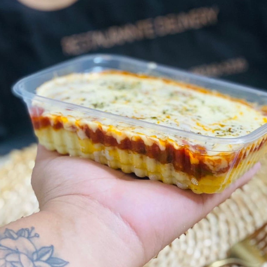 Delicioso escondidinho na vasilha de 350ml