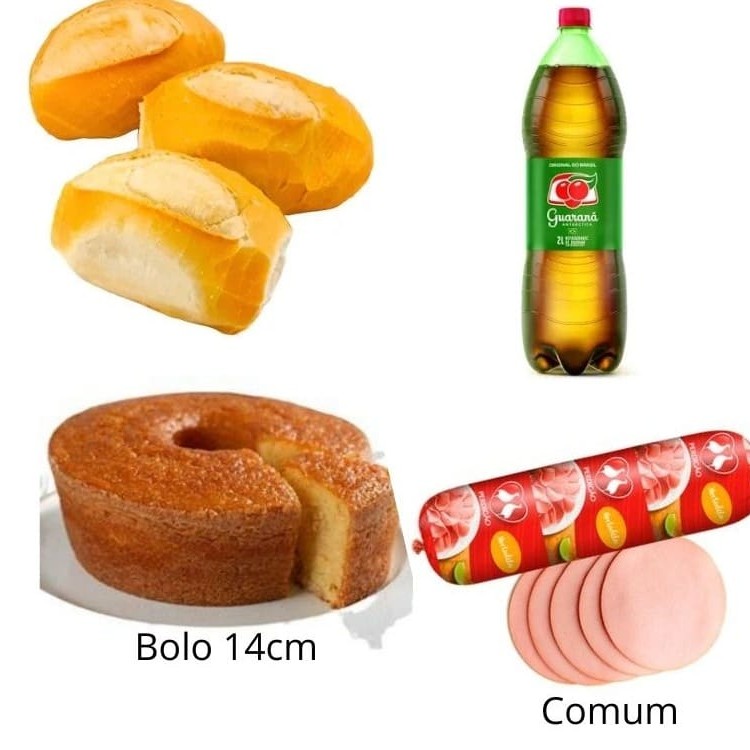 Combo promocional  5 Pães francês  100g mortadela comum Bolinho de 14cm é do Dia * Guaraná Antártica 1,5l  * O sabor disponível no Dia