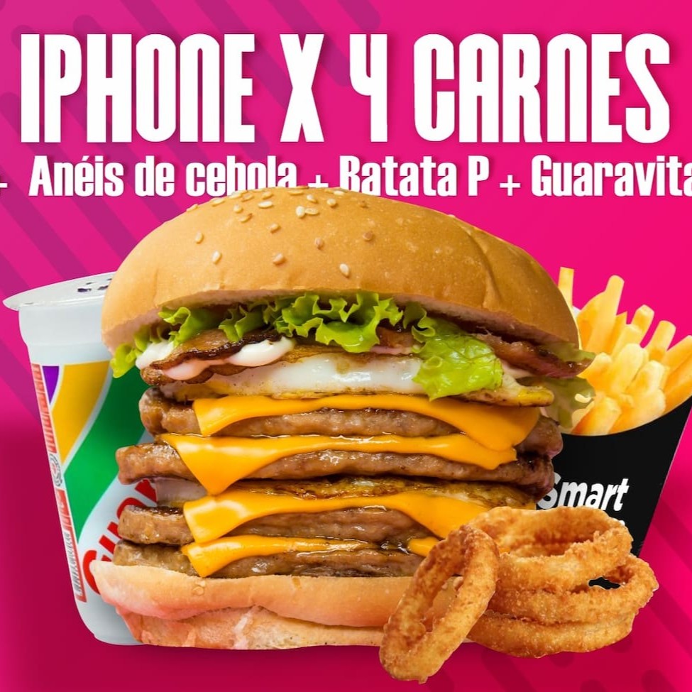 1 Iphone X , Batata P, 4 Aneis De Cebola, 1 Guarana Natural