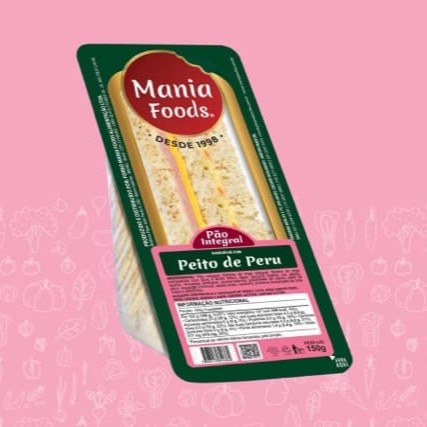 Preparado com pão multigrãos, recheio de peito de peru com queijo emmental, patê cremoso a base de maionese, creme de leite, tomate seco e proteína texturizada de soja, embalado em atmosfera modificada.