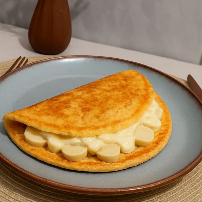 Crepioca de Palmito, Muçarela e Orégano