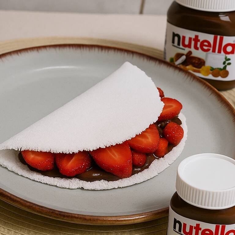 Tapioca de Morango com Nutella