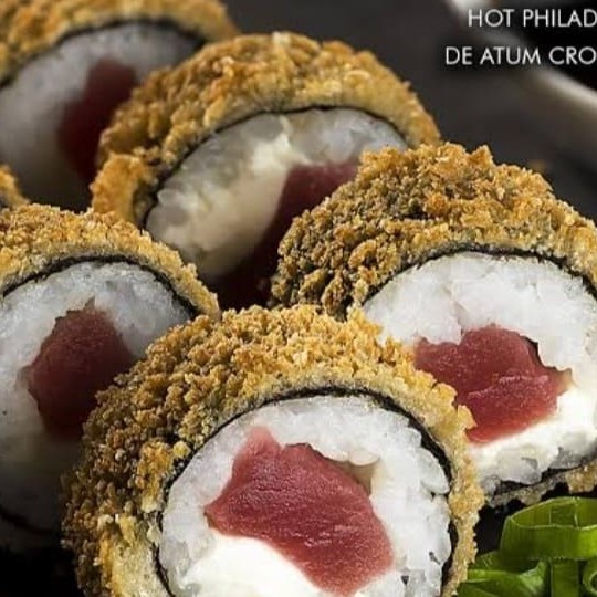 Alga arroz cream chesse atum cebolinha empanado e frito