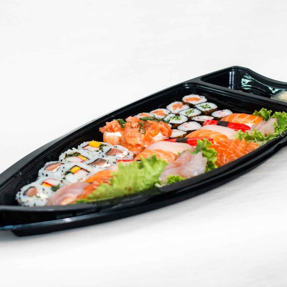 05- Sashimi Salmão  05- Sashimi Atum 05- Sashimi Peixe branco  03 Uramaki Atum  03- Uramaki Salmão 04-  Uramaki Califórnia 03- Uramaki Skin 03- Sushi Atum 03- Sushi Salmão  03- Sushi Peixe Branco  03- Sushi  Skin 05- Hossomaki Pepino 05- Hossomaki Philadelphia  05- Hossomaki Atum  05-  Joe Joe.