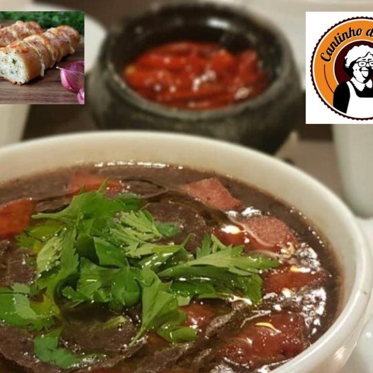 Deliciosa & Saborosa Sopa Especial de Macarrão . Feito com Caldinho de Feijão preto batido, linguiça calabresa defumada com macarrão + Torradas Grátis .
