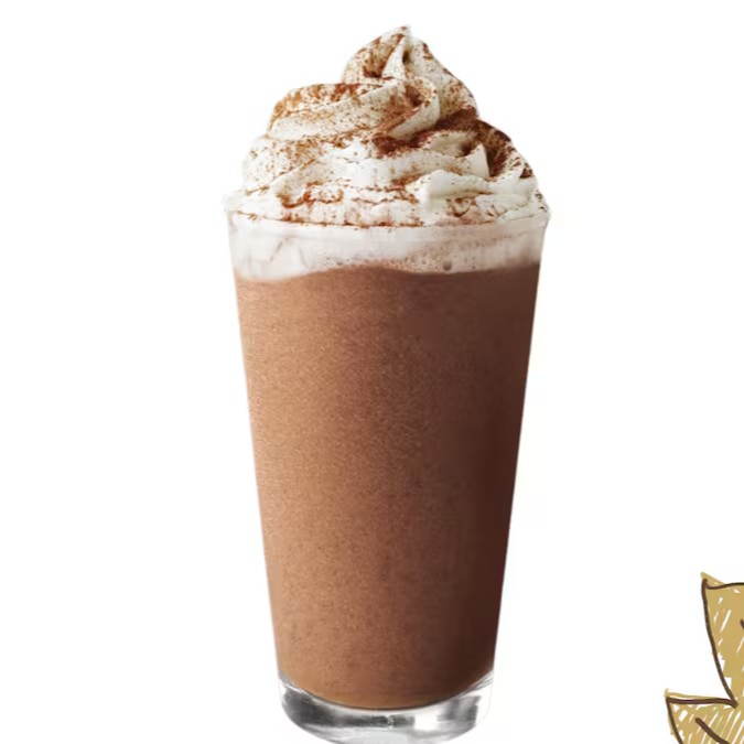 Frappuccino na base creme, leite, xarope de canela, calda mocha e gelo batido. Finalizado com chantilly de baunilha e canela. 
*O chantilly pode derreter durante a entrega.*