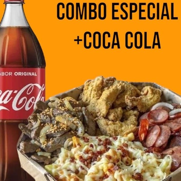 "Uma seleção de dar água na boca: o suculento ""Sem Parar de Frango"", calabresa acebolada no ponto perfeito, contra filé macio e grelhado, acompanhados da lendária Batata Mania — coberta com cheddar derretido, mussarela gratinada e pedaços crocantes de bacon. Uma combinação que une sabor, textura e indulgência em cada mordida. É impossível resistir!"