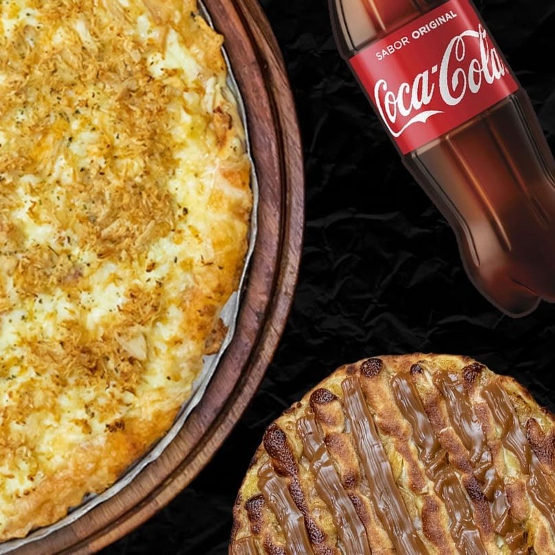 1 Pizza Grande + 1 Pizza Broto Doce + 1 Refri de 1,5l.