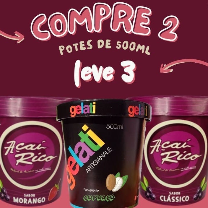 É isso mesmo!! Na compra de dois copos de 500ml você leva mais um inteiramente grátis !! Venha conferir :D
