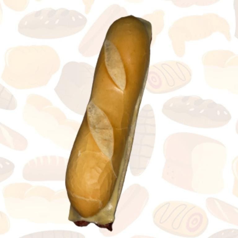 Pão com linguiça e queijo