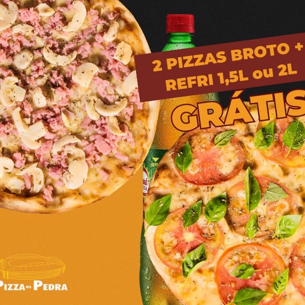 2 Pizzas Brotão de 25cm + Refri de 2l