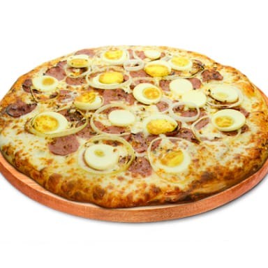 Pizza de 35cm inteira Mexicana (Calabresa, ovos, bacon, cebola e molho apimentado)