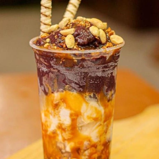 Açaí com um delicioso creme de Caramelo Salgado. Extremamente balanceado.