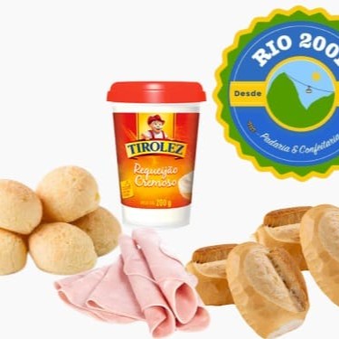4 Pães Franceses + 8 Pão De Queijo + 1 Requeijão Tirolez + 200g Presunto