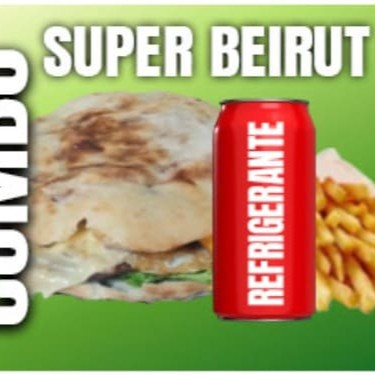 1 Super Beirut  1 Batata Frita Pequena 1 Refrigerante Lata