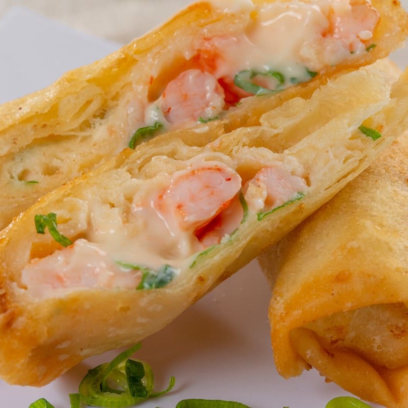 Camarão, cream cheese e cebolinha