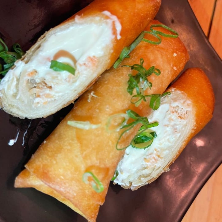 Salmão, cream cheese e alho poró.