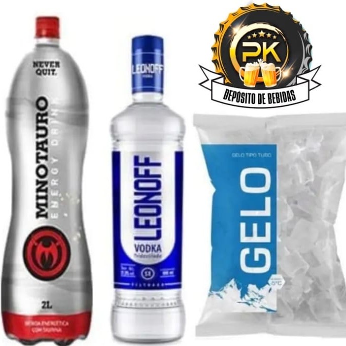 Leonoff 1 litro + 1 Baly 2l melancia  ou morango + 4 gelo de sabor