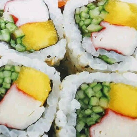 Alga arroz manga pepino kani