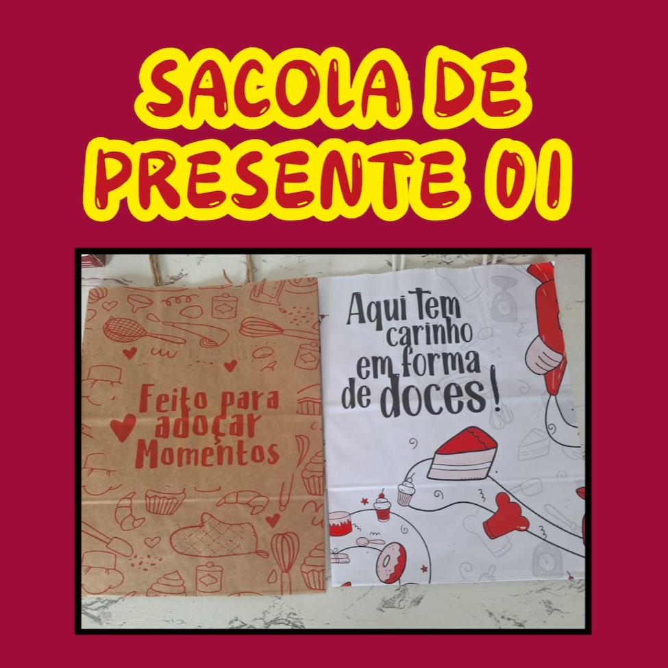 Deixe o seu pedido lindamente arrumado com essa sacola especial e você pode anexar um cartão com uma mensagem apropriada para a ocasião.  Medidas  (alça da sacola não foi considerada na altura): Altura - 16cm Comprimento - 13,50cm Largura - 9cm  embalagem sacola presente cartão ocasião lembrança