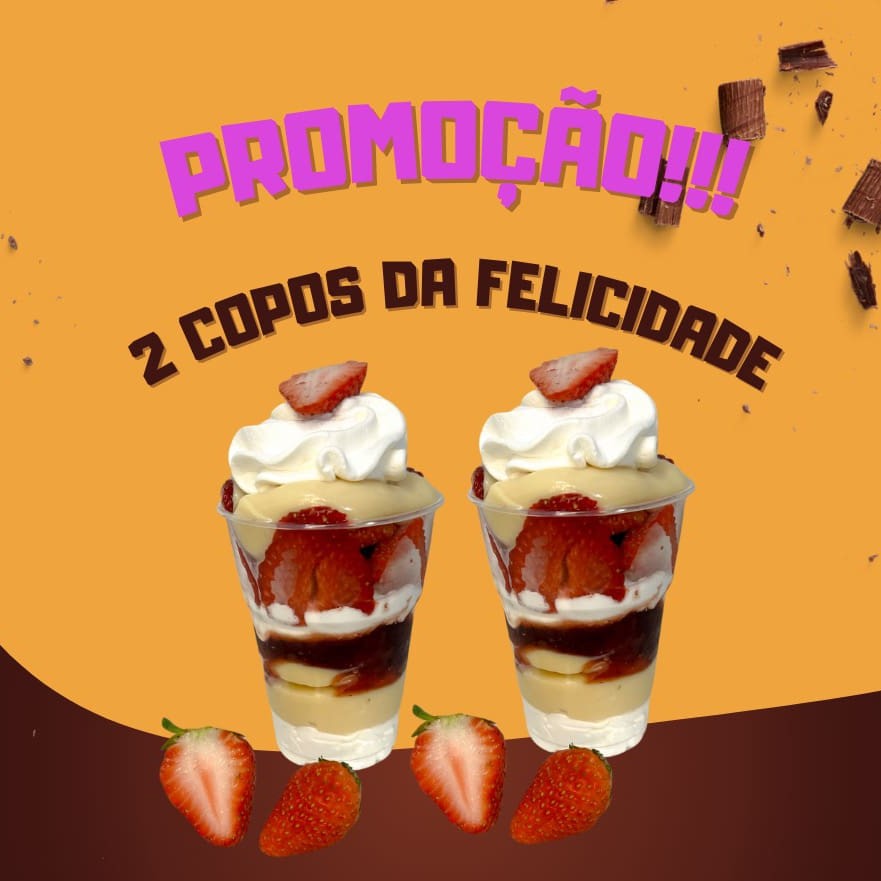Nessa promo é impossível se contentar com um, então você leva 2 copos da felicidade !!!!