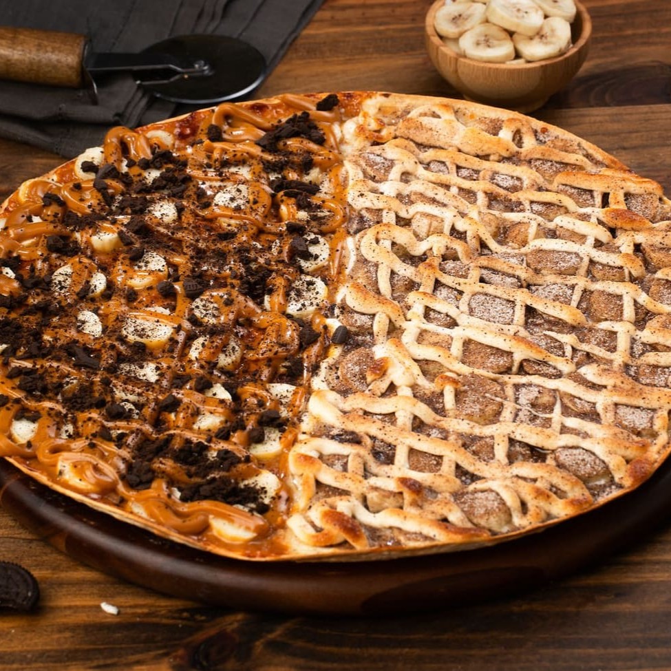 Escolha sua Pizza Doce Média 30cm com 2 Sabores.