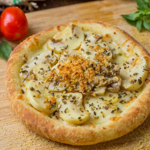 Champignon, mussarela e orégano. Produto linha Saudável / Fitness