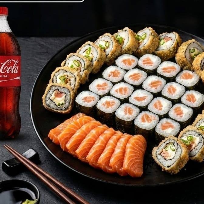 Combinados Incriveis . 24 Hot Filadelfia Salmão 24 Filadelfias Salmão 10 Sashimis Salmão 1 Coca Cola 1,5 Gelada