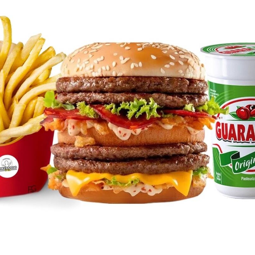 4 carnes, 4 queijos cheddar, molho e alface