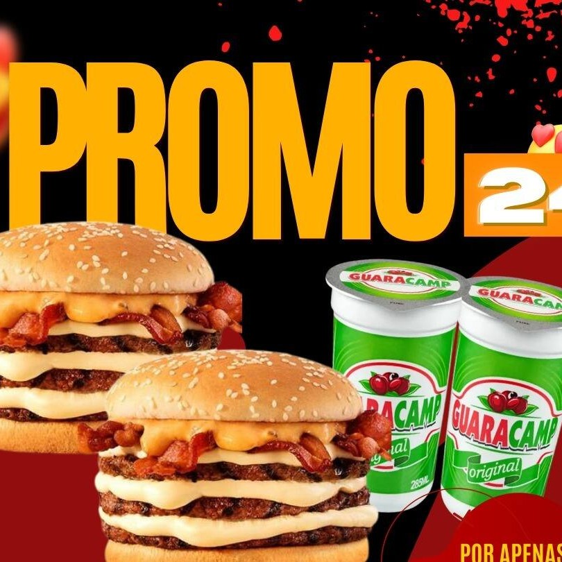 Pão, 3 Carnes, Cheddar, Bacon, Calabresa, barbecue , Cebola Caramelizada, maionese de alho, requeijão e batata palha