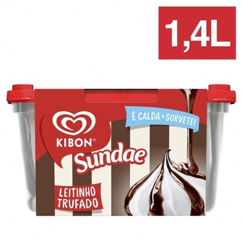 Combinação perfeita de sorvete com muita calda. Sorvete sabor leite com calda de chocolate trufado. É tanta calda que dá pra ver pelo pote! Kibon Sundae é uma ótima opção para compartilhar em momentos especiais.