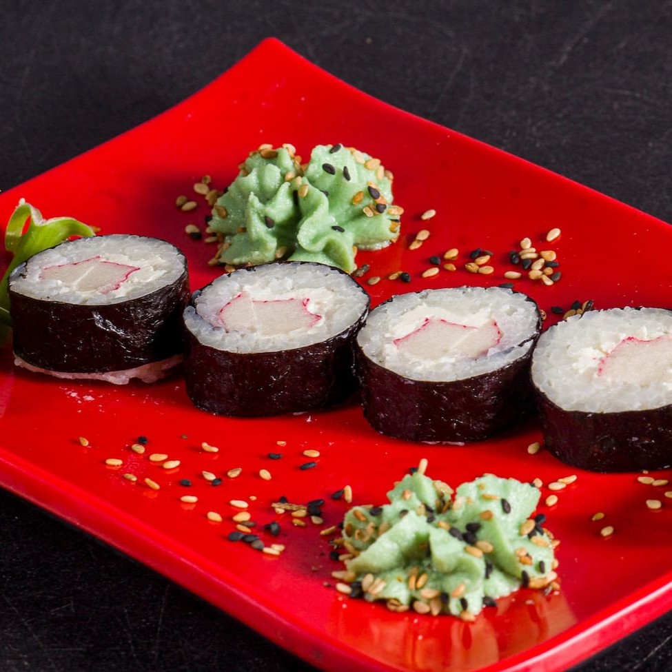 Arroz, kani e cream cheese