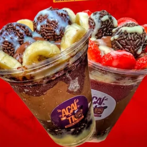 (exclusividade) Açaí trufado, uma explosão de sabor sem explicação.           O melhor açaí da região + chocolate branco ou creme de avelã, leite em pó, leite condensado, beijinho ou brigadeiro.  (já vai montado e não é permitido alteração)