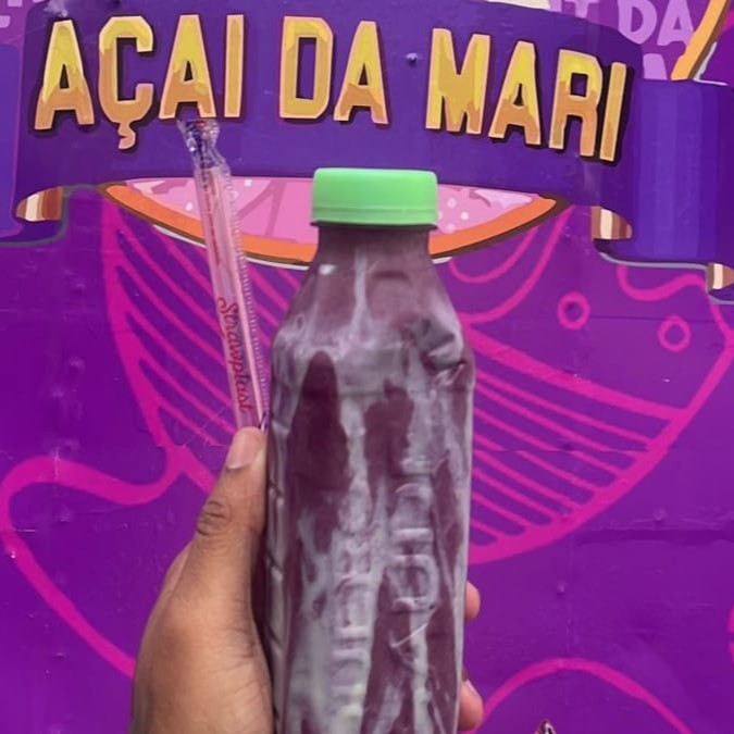 Delicioso Açai sabor Banana ou Morango na Garrafa de 500ml