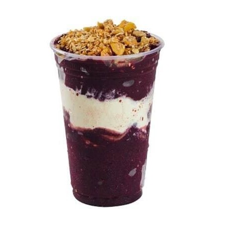 Açaí cremosão podendo acrescentar 6 complemtos e calda.