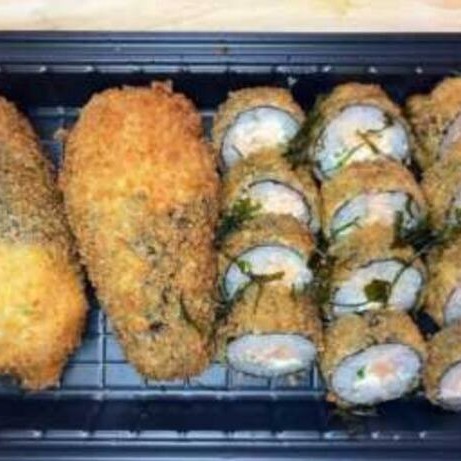 Alga arroz cream chesse cebolinha empanado e frito